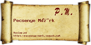 Pecsenye Márk névjegykártya