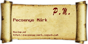 Pecsenye Márk névjegykártya